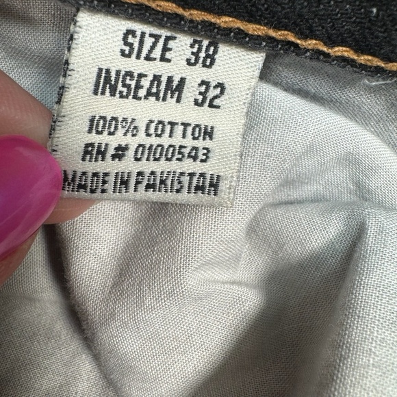 Evolution In Design Straight Leg Jeans Mens Size 38X32 Black High Rise - Picture 6 of 14